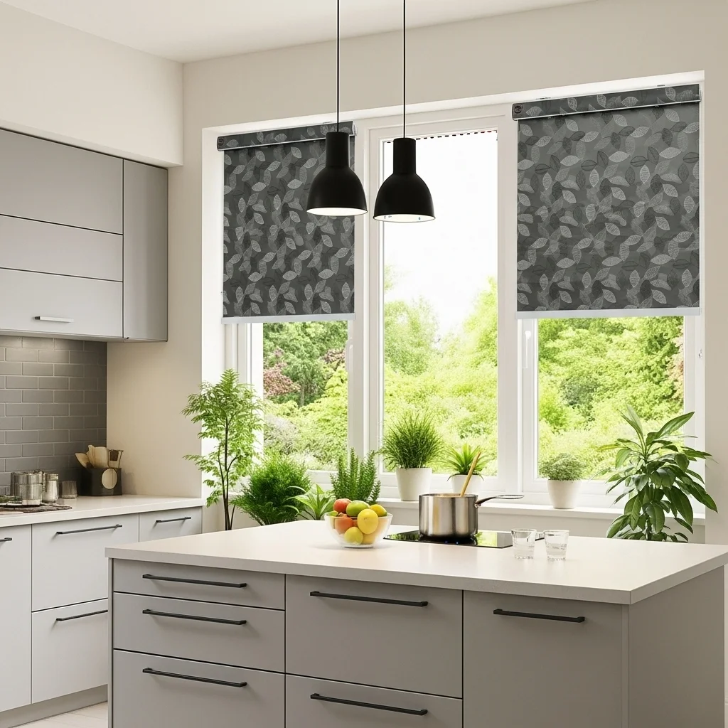 Printed Roller Blinds Leaf Art