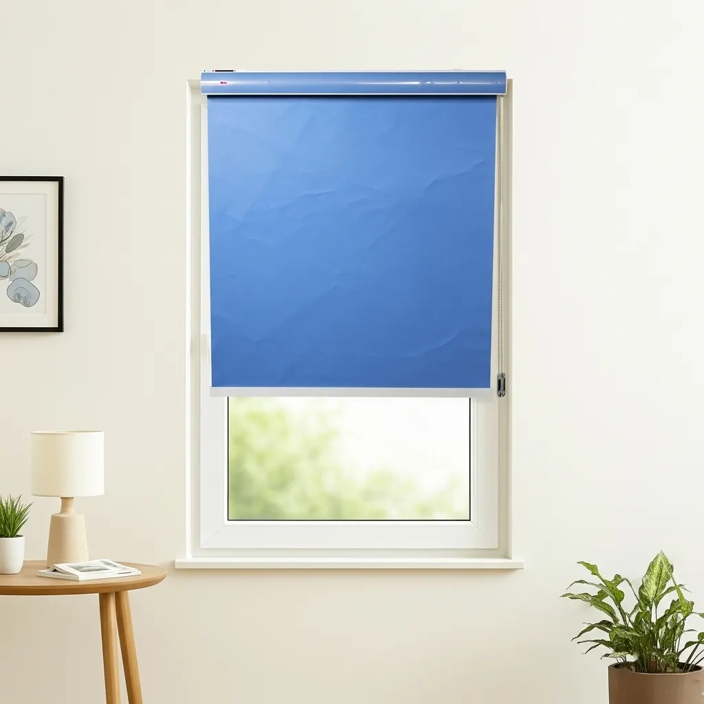 Blue Plain Roller Blinds